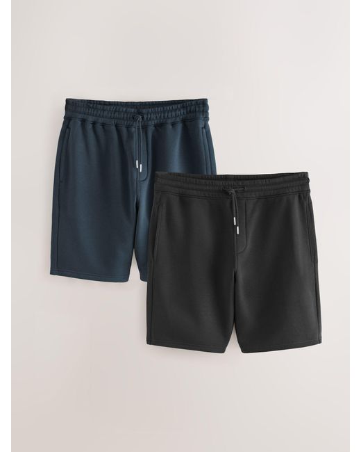 Next Black Soft Fabric Jersey Shorts 2 Pack for men