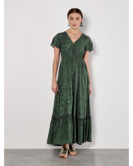 green emerald velvet dress Apricot Dianthus Maxi Dress