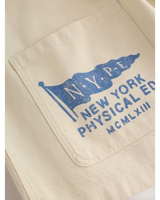 Next Natural Neutral Canvas Pattern Shacket for men