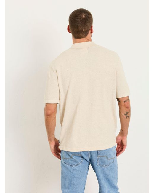 FatFace White Fatface Portloe Knitted Polo Shirt for men