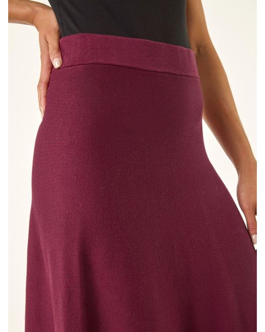 Roman Green Petite Stretch Waist Knit Midi Skirt