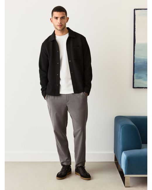 Next Black Diagonal Texture Jersey Shacket for men