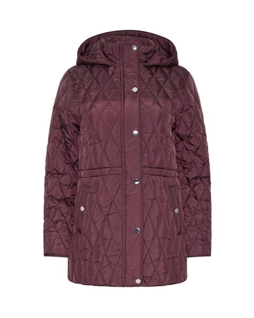 M Com Purple Diamond Quilted Jacket