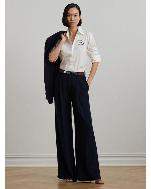 Ralph Lauren White Kotta Relaxed Fit Striped Stretch Cotton Shirt