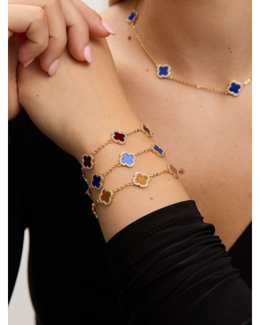 Jon Richard Blue Plated Lapis Clover Bracelet
