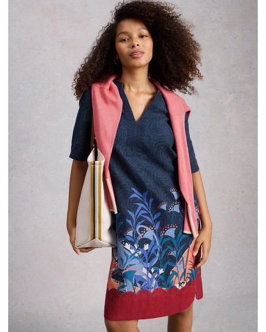 White Stuff June Linen Dress in Blue | Lyst