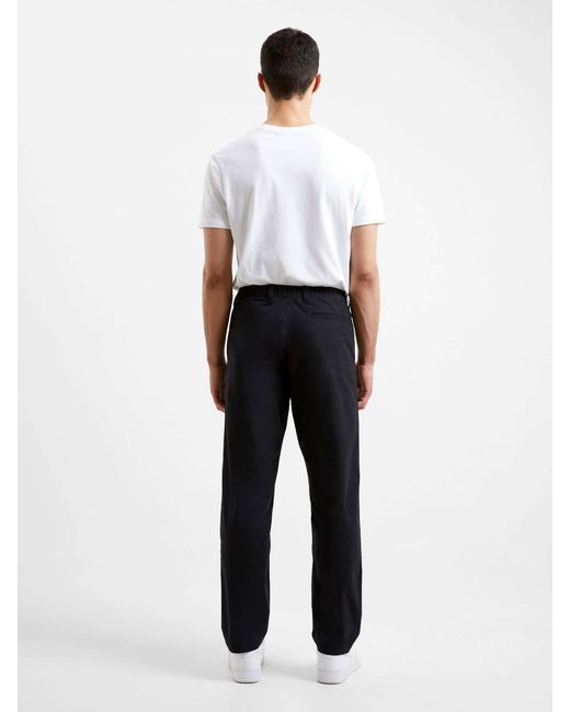 French Connection Black Military 100% Cotton Tapered Chino Trousers for men
