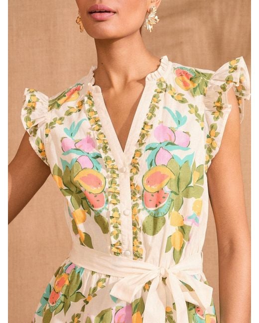 Love & Roses Brown Mini Printed Shirt Dress