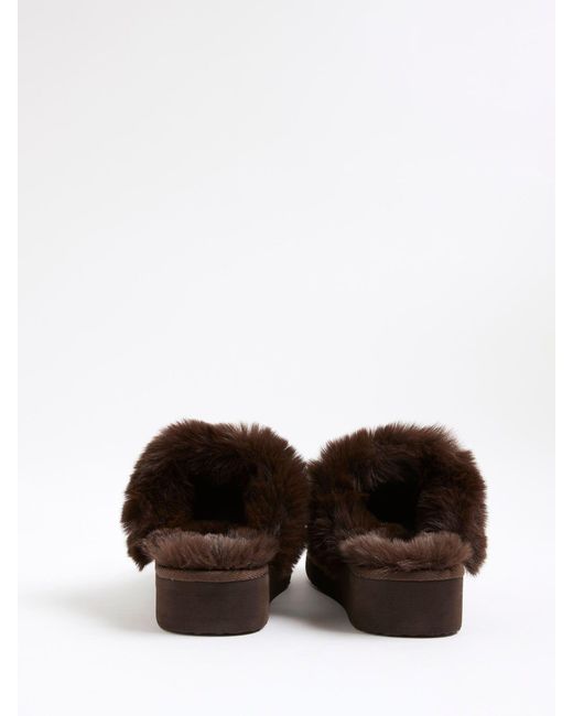 River Island Black Whipstitch Tassle Slippers