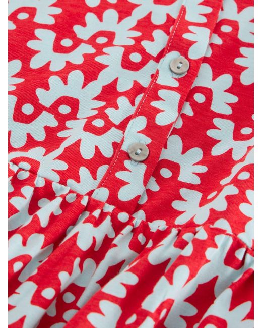 White Stuff Red Everly Jersey Shirt Dress