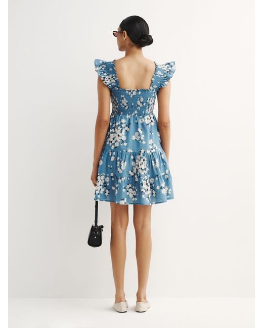 Rixo Blue Amelia Bouquet Sidney Dress