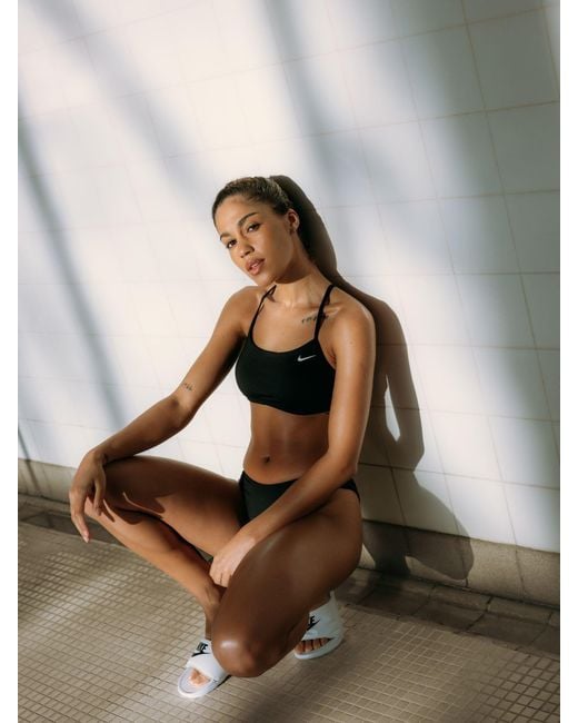 Nike Gray Essential Bikini Mit Racerback