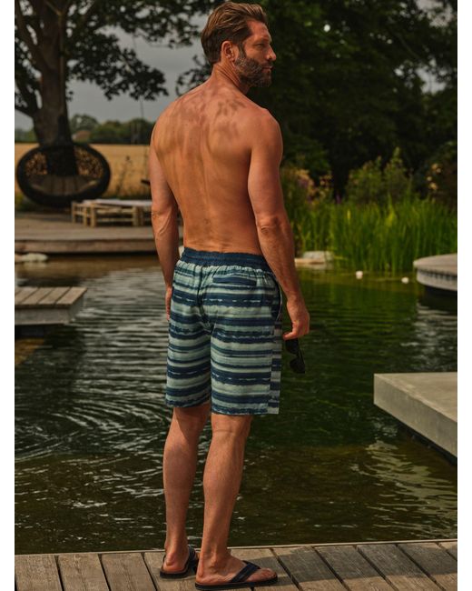 FatFace Green Fatface Camber Stripe Swim Shorts for men