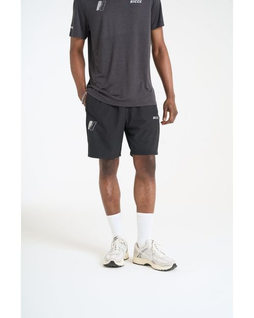 Nicce London Black Petelo Running Shorts for men