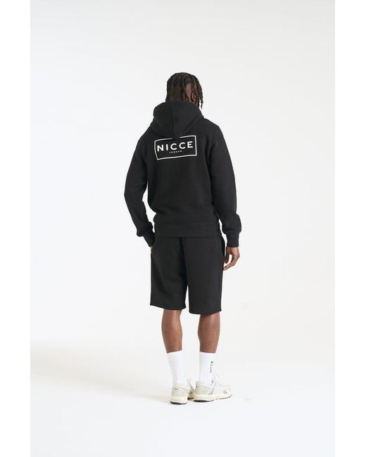Nicce London Black Hontell Hoodie & Avensi Shorts Set for men