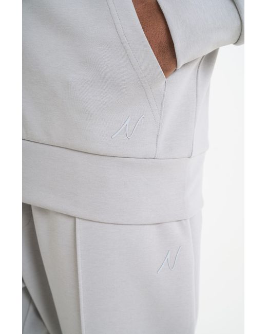 Nicce London Gray Luxe Full Zip Hoodie for men