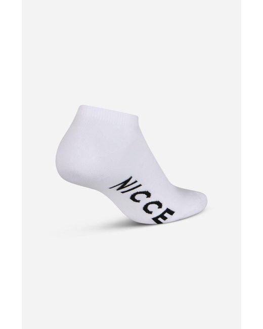 Nicce London White 5 Pack Trainer-Liner Annis Socks for men