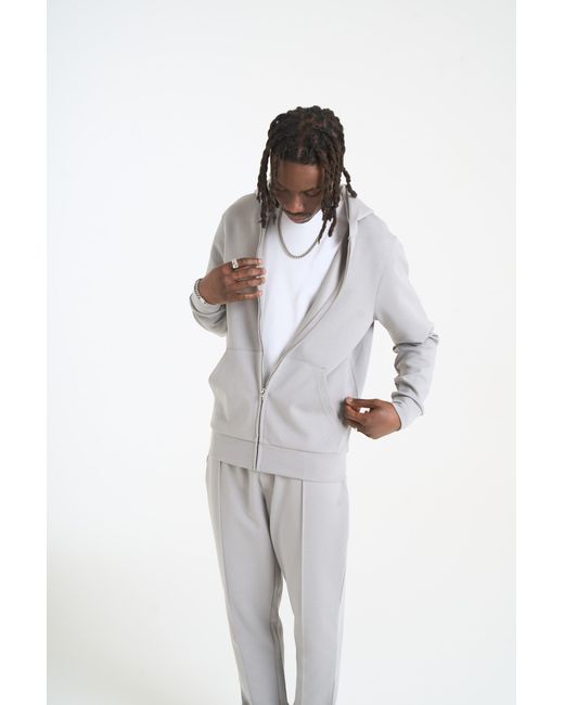 Nicce London Gray Luxe Full Zip Hoodie for men