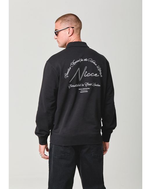 Nicce London Black Exalt 1/4 Zip Sweat for men