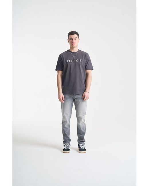 Nicce London Gray Mercury Outline T-Shirt for men