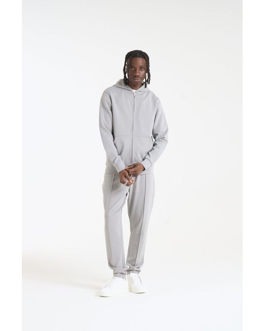 Nicce London Gray Luxe Full Zip Hoodie for men