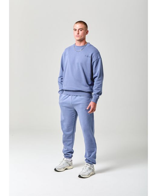 Nicce London Blue Script Essential Crew & Joggers Set for men