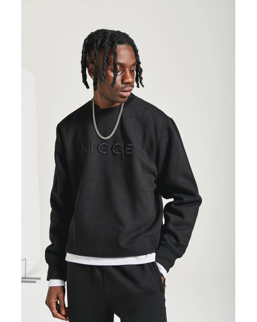 NICCE Multipacks Black Nicce Mercury Sweat & Jogger Tracksuit Set for men