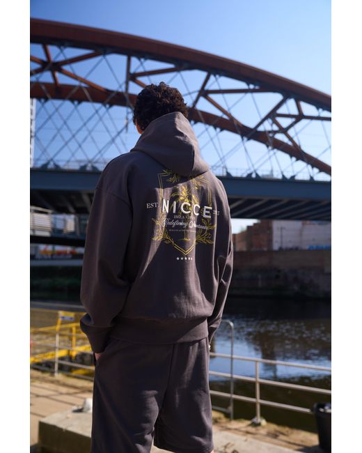 Nicce London Blue Cresta Hoodie & Jogger Set for men