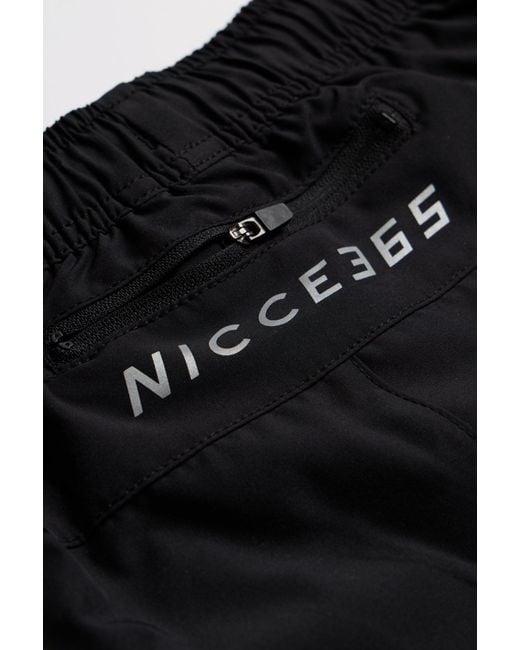 Nicce London Black Petelo Running Shorts for men
