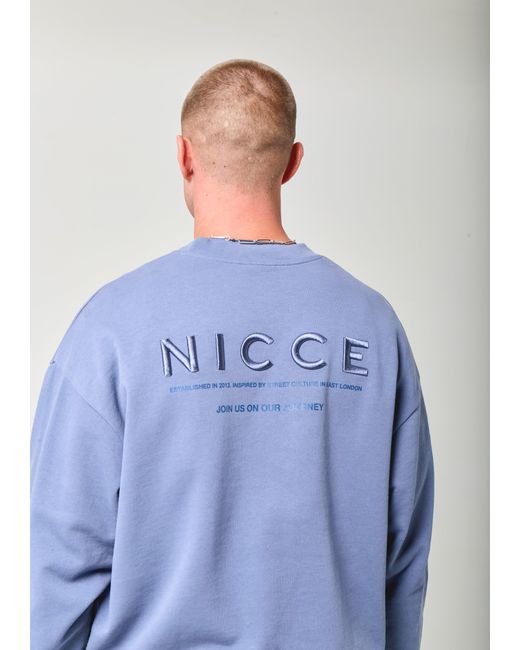 Nicce London Blue Script Essential Crew & Joggers Set for men