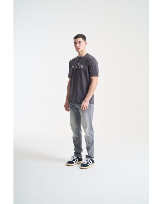 Nicce London Gray Mercury Outline T-Shirt for men