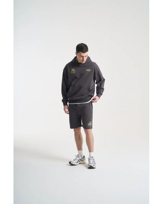 Nicce London Gray Cresta Hoodie & Shorts Set for men