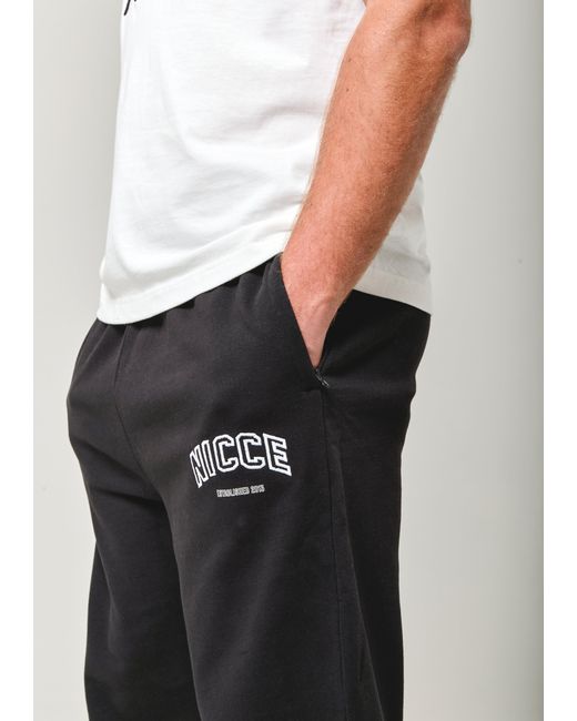 Nicce London Black Elevate Open Hem Joggers for men