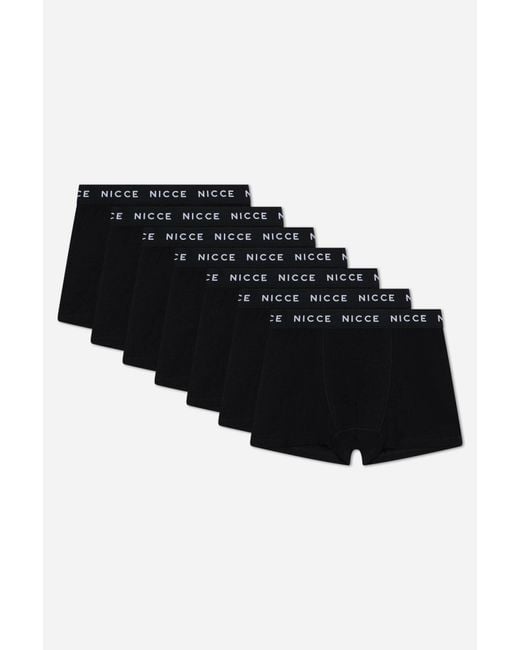 Nicce London Black 7 Pack Galeven Boxers for men