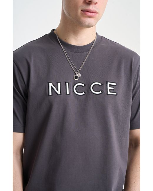 Nicce London Gray Mercury Outline T-Shirt for men