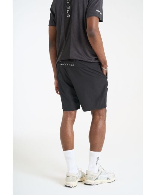 Nicce London Black Petelo Running Shorts for men