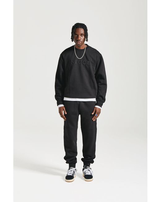 NICCE Multipacks Black Nicce Mercury Sweat & Jogger Tracksuit Set for men
