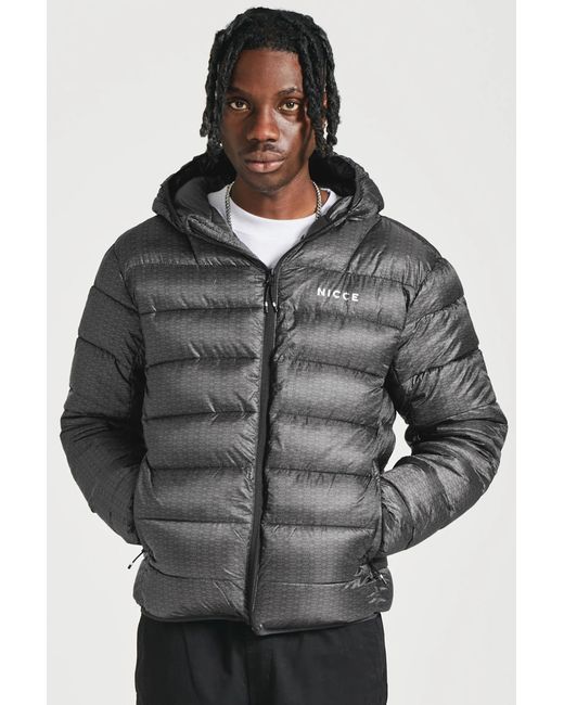 Nicce London Gray Repeater Jacket for men