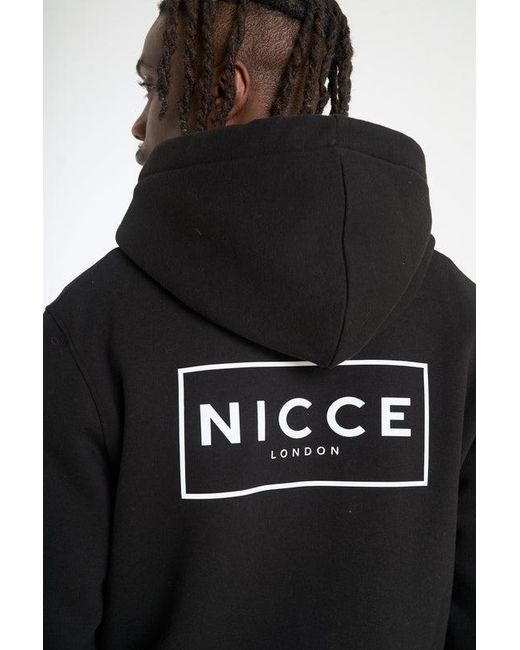 Nicce London Black Hontell Hoodie & Avensi Shorts Set for men