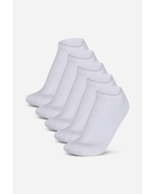 Nicce London White 5 Pack Trainer-Liner Annis Socks for men