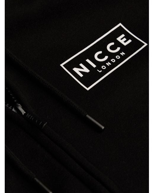 Nicce London Black Hontell Hoodie & Avensi Shorts Set for men