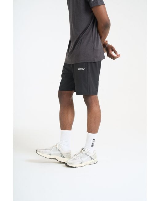 Nicce London Black Petelo Running Shorts for men