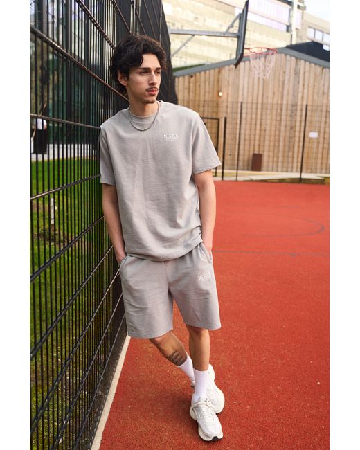 Nicce London White Cera T-Shirt & Shorts Set for men