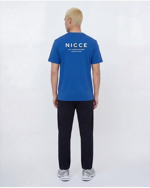 Nicce London Blue World Essentials T-Shirt for men