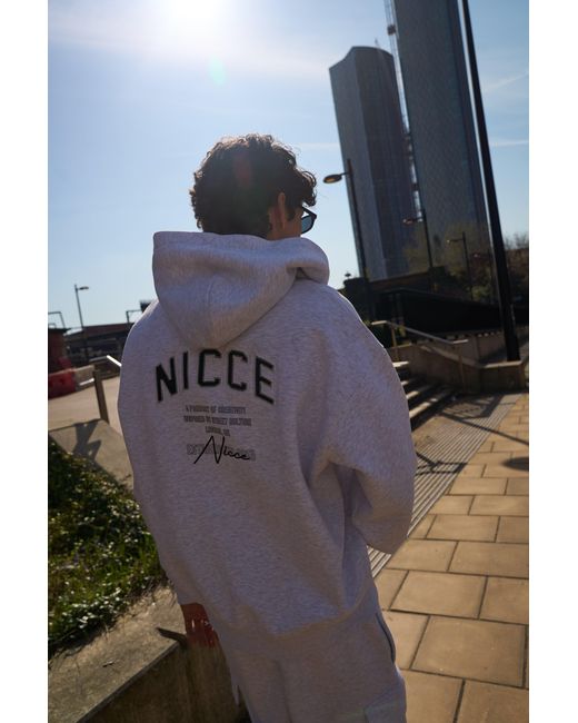 Nicce London White Elevate Zip Thru Hoodie & Shorts Set for men