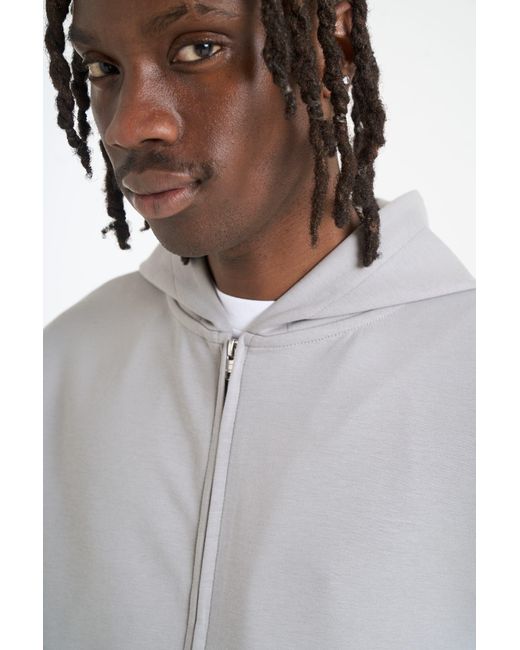 Nicce London Gray Luxe Full Zip Hoodie for men