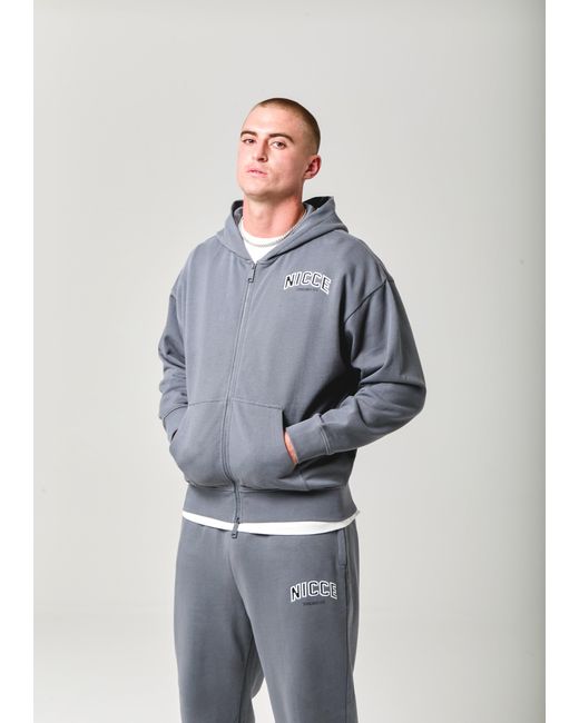 Nicce London Blue Elevate Zip Thru Hoodie for men