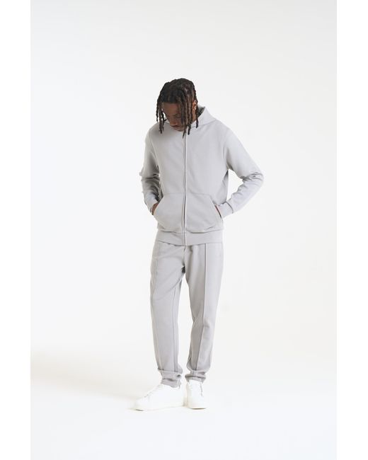 Nicce London Gray Luxe Full Zip Hoodie for men