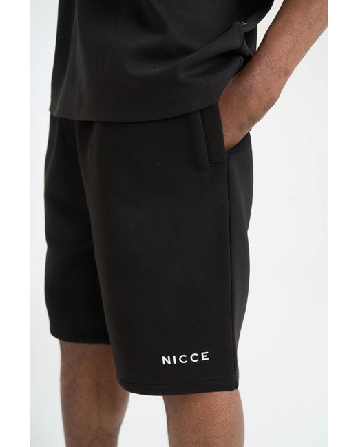 Nicce London Black Hontell Hoodie & Avensi Shorts Set for men