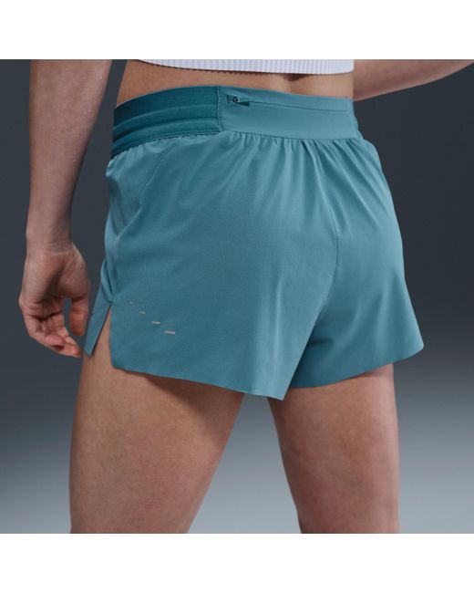 Nike Blue Swift Dri-Fit Mid-Rise 2.5" Brief-Lined Running Shorts